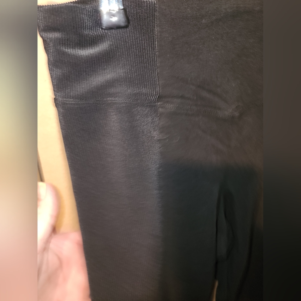 EXPRESS Stretch Casual Dress Black Ribbed Panel Super High Waist Leggings Worn 1 - Picture 3 of 7